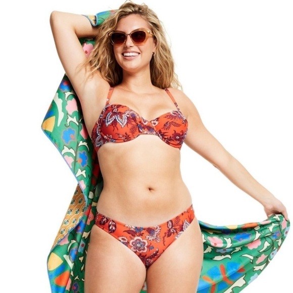 Women's Large Leafy Floral Print Underwire
Bikini Swim Top - RHODE D/DD … - Picture 4 of 7